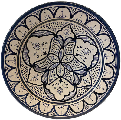 Blaue marokkanische Schale mit Blumenmustern
