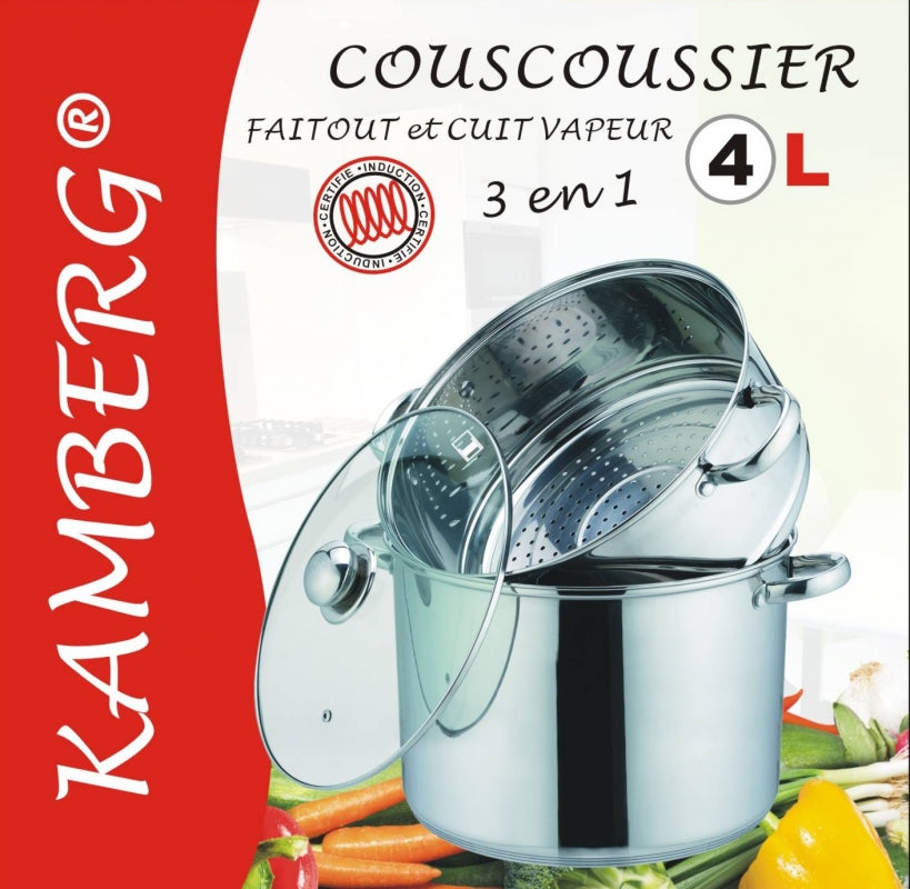 Couscoussier RVS 3-delig – Marokkaanse couscous pan, ook inductie, 4 tot 15 L – foto 4