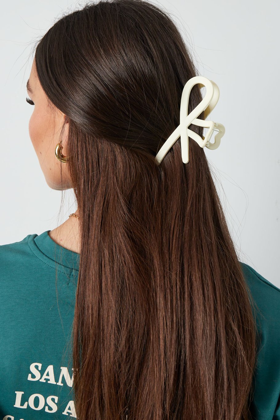 Pince à cheveux Ondulations bouclées - Barrette en plastique - 11 cm - Rose