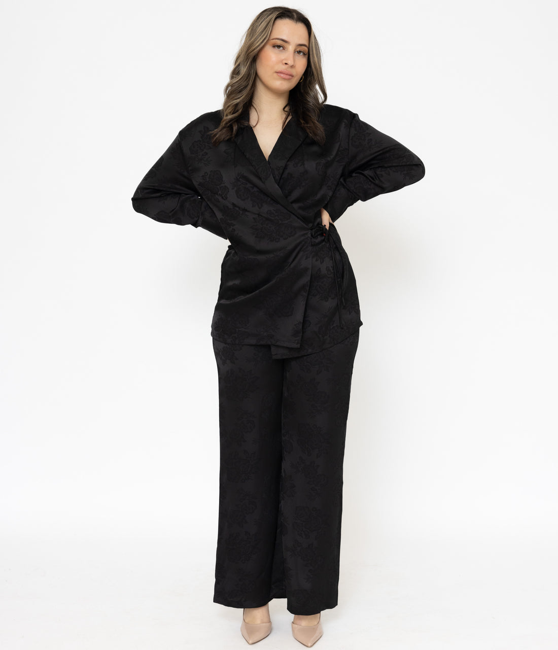 Dalia twinset dames – tweedelige set in zwart, marineblauw of groenbruin – foto 6