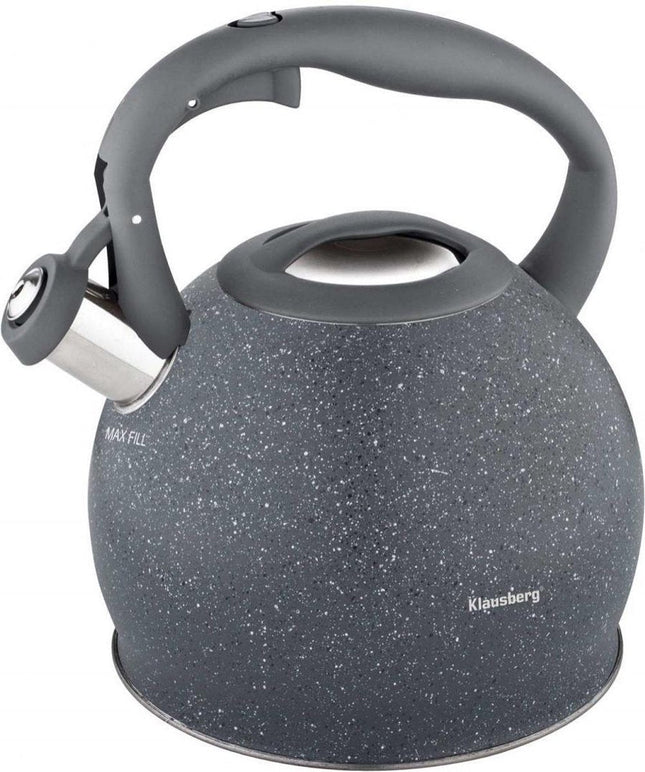 Klausberg KB-7321 bouilloire sifflante - 2L - acier inoxydable - toutes sources de chaleur
