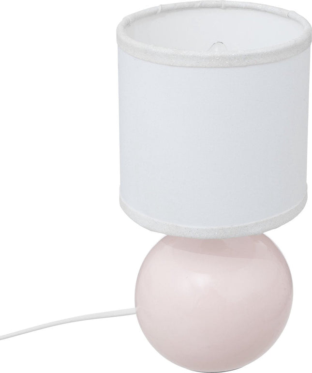 Atmosphera Kids tafellamp Timéo – roze keramiek met stoffen kap, E14