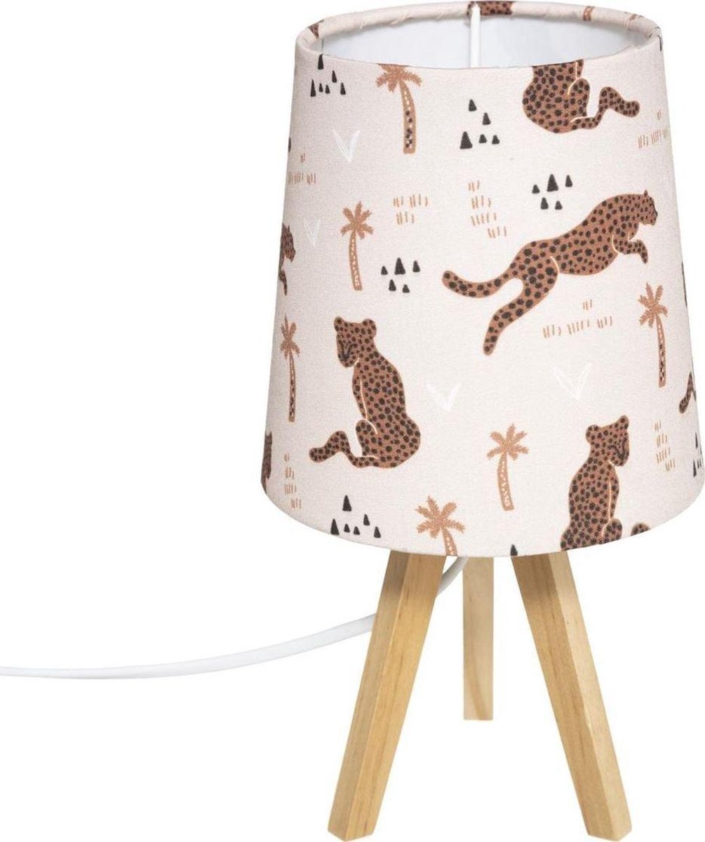 Lampe pour enfant - veilleuse - Panthère de la jungle - Rose clair - Chambre de bébé ou d'enfant - 13x13