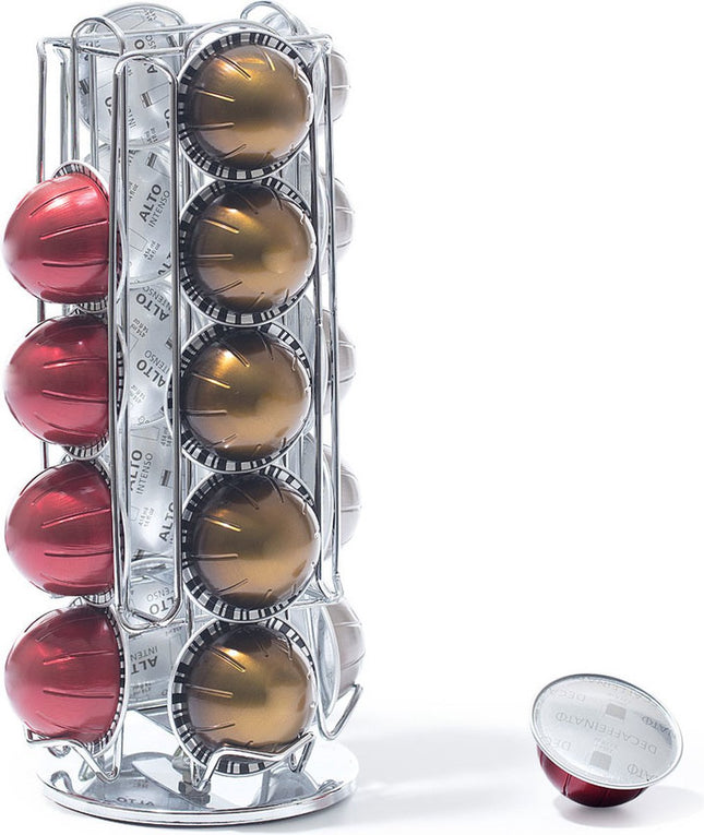 5Five draaibare koffiecups houder voor 20 cups – metaal, zilver