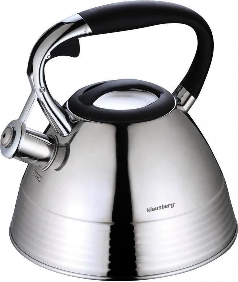 Klausberg 7397 fluitketel RVS 3 liter – voor alle warmtebronnen