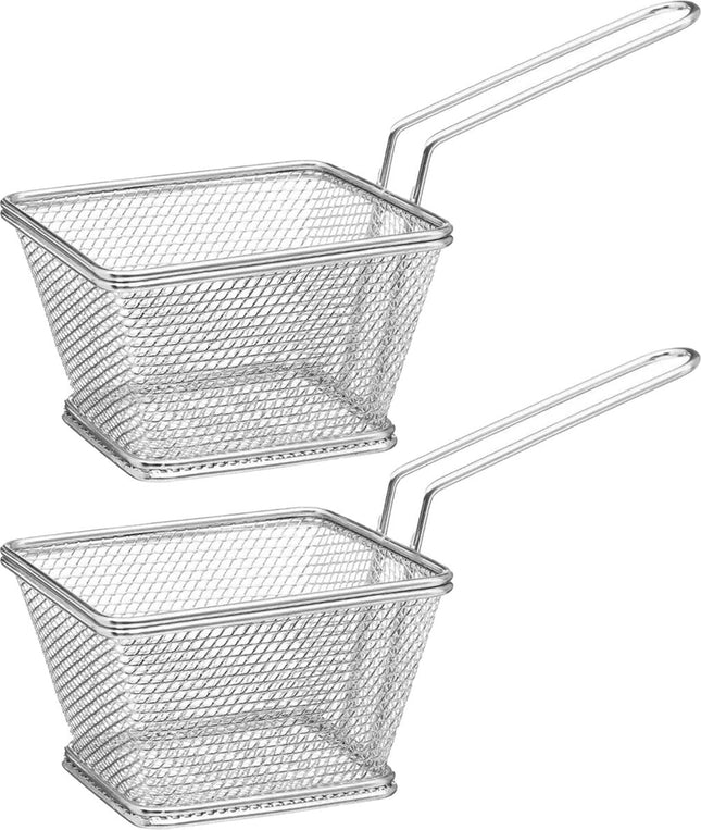 Secret de Gourmet frietmandjes RVS – 4 serveermandjes voor patat en snacks