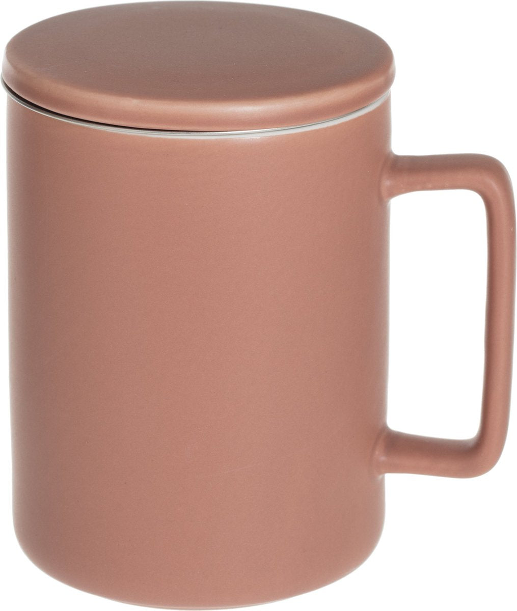 5Five Lisa Tea Mug with Infuser - Tea Cup - 40CL - Terracotta