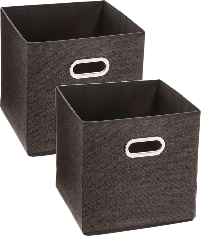 5Five opbergmand bruin linnen – set van 2 kastmanden, 29 liter, 31 cm