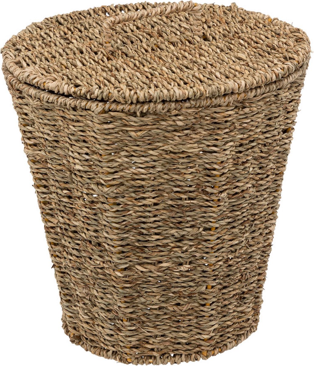 5Five ronde rieten mand met deksel – opbergmand 9 liter, Ø 26,5 cm