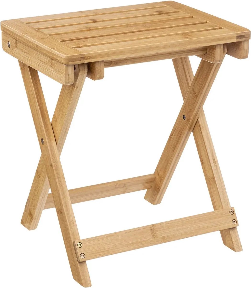 5Five - Folding side table - 2x - bamboo wood - L39 x W33 x H44 cm