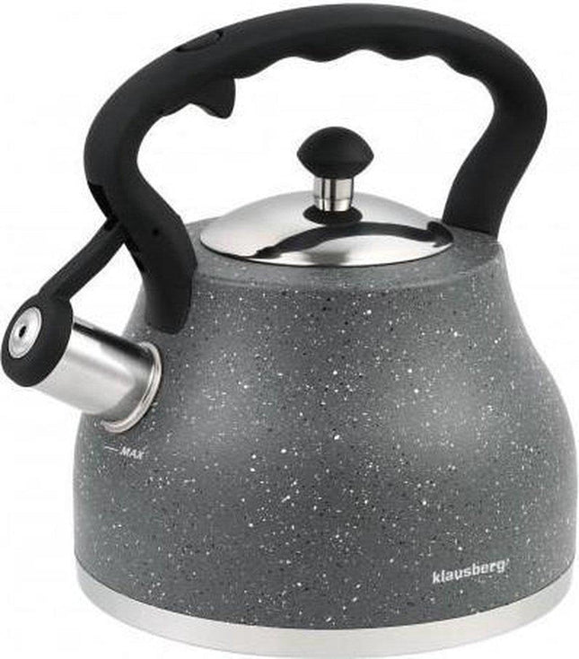 Klausberg 7449 fluitketel RVS – 2,7 liter, grijs, alle warmtebronnen
