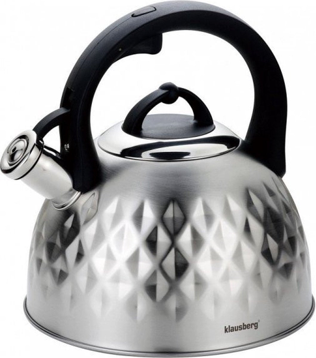 Klausberg 7549 - Traditional whistling kettle - silver-colored - 3 liters