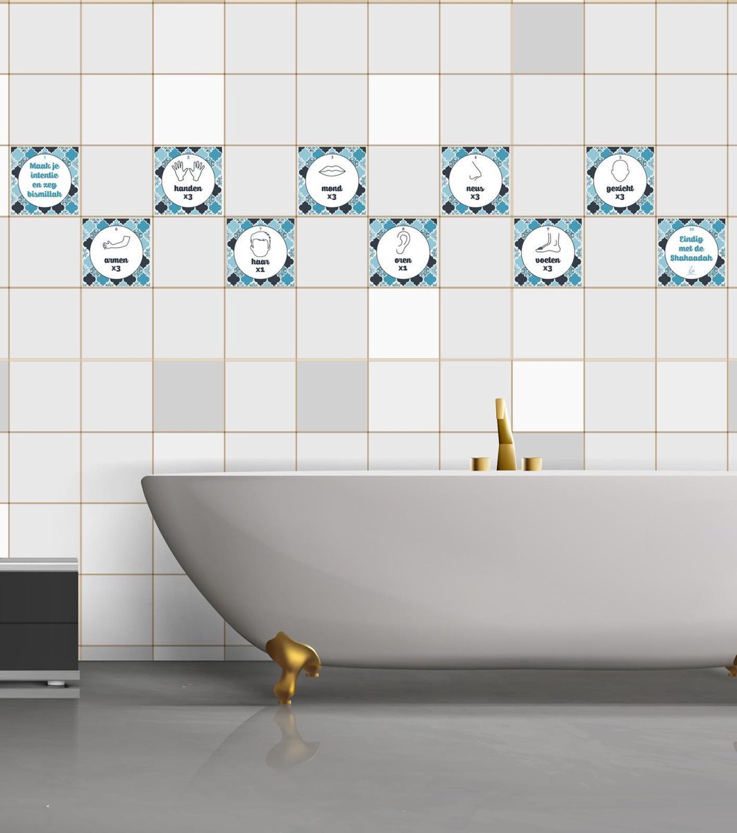 WUDU BATHROOM STICKERS BLUE