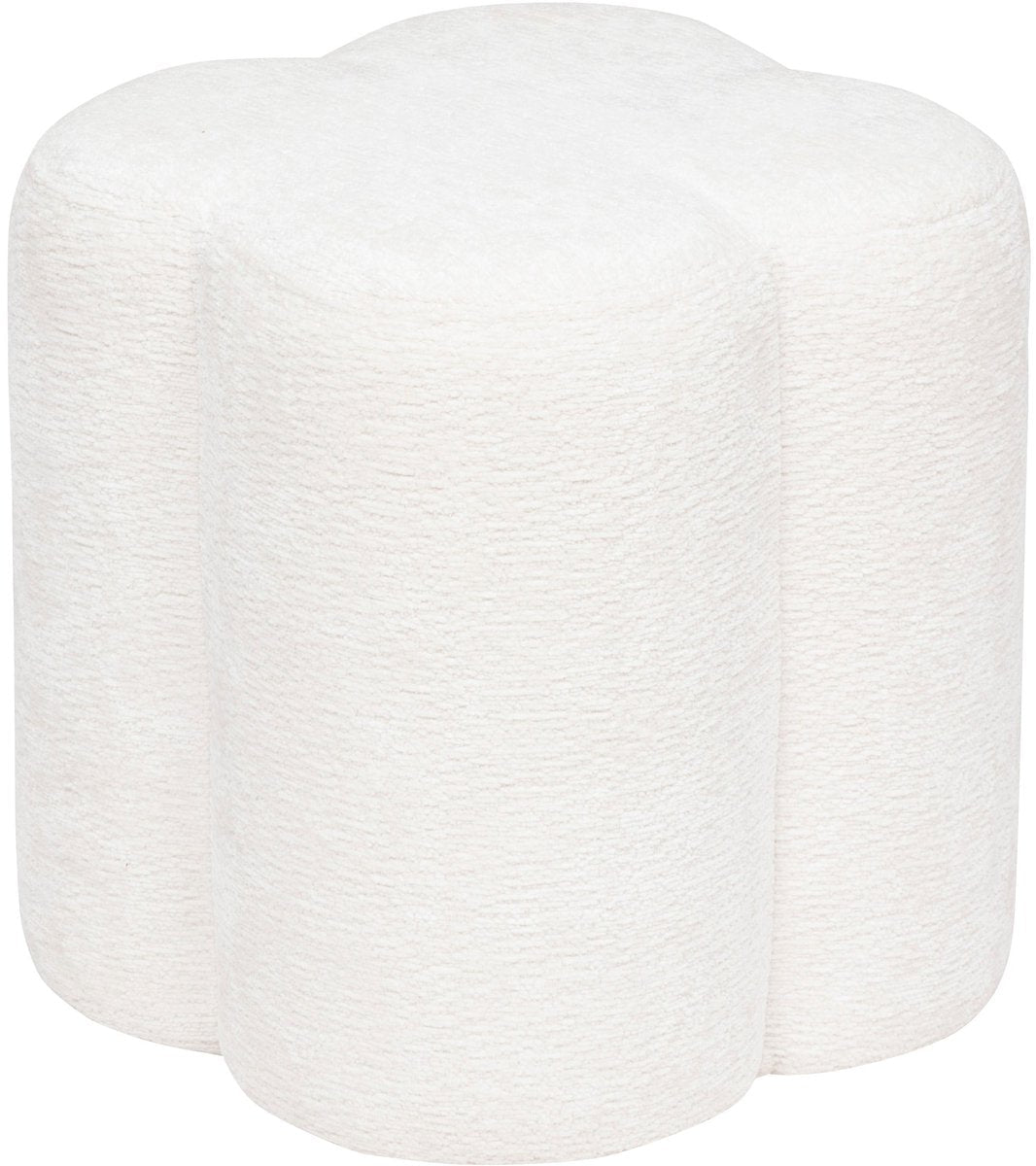Pouf Atmosphera Lavon - Ø35xH38 cm - Blanc