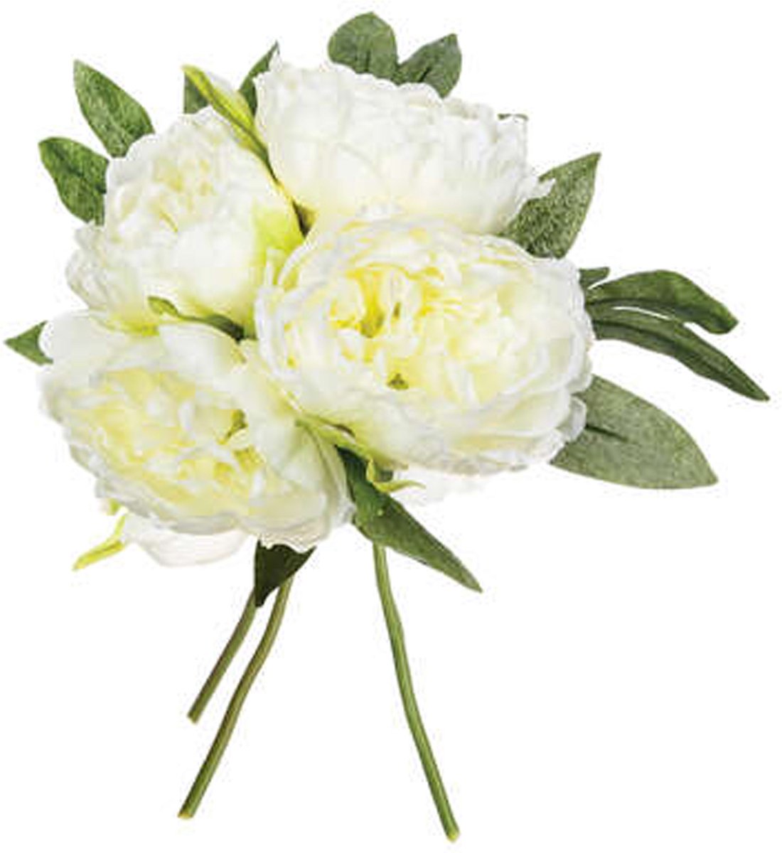 Atmosphera kunst pioenrozen boeket – 4 ivoorwitte kunstbloemen, 30 cm hoog