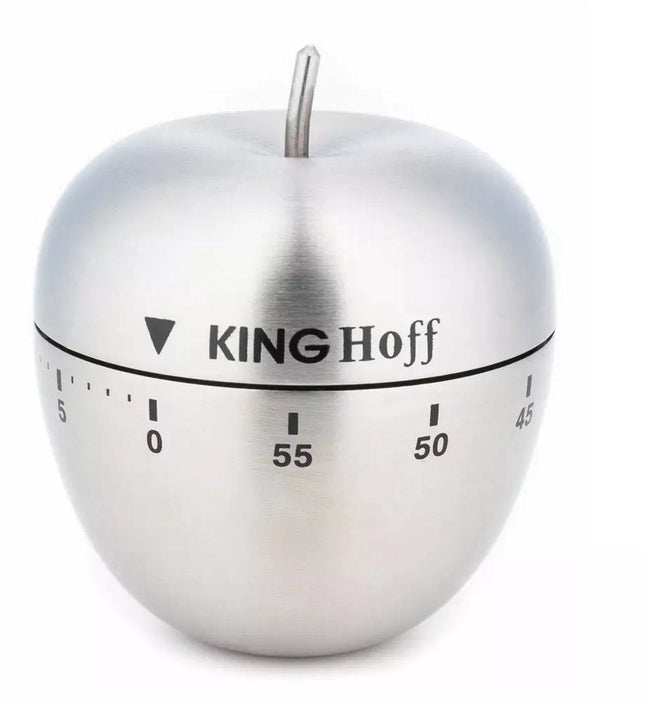 Kinghoff Mechanical Kitchen Timers - Stainless Steel, 60 Minutes, Ø 63 x 72 mm, Rotating Timer, Stylish and Durable - Kitchen Timer