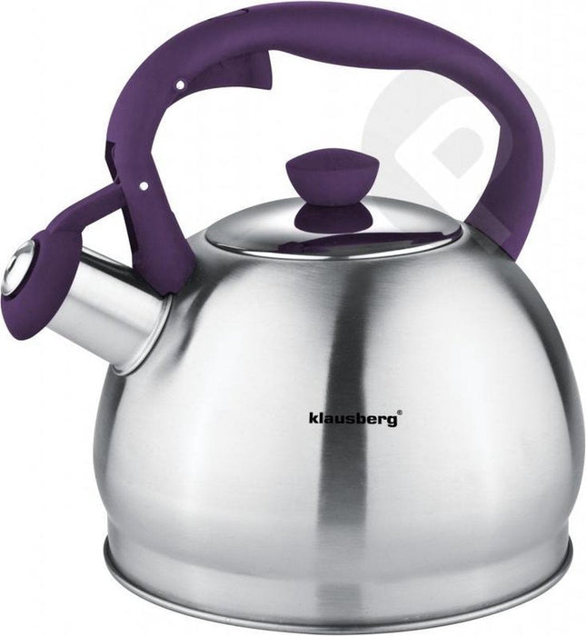 Klausberg 7043 fluitketel RVS – 1,8 liter, paars handvat