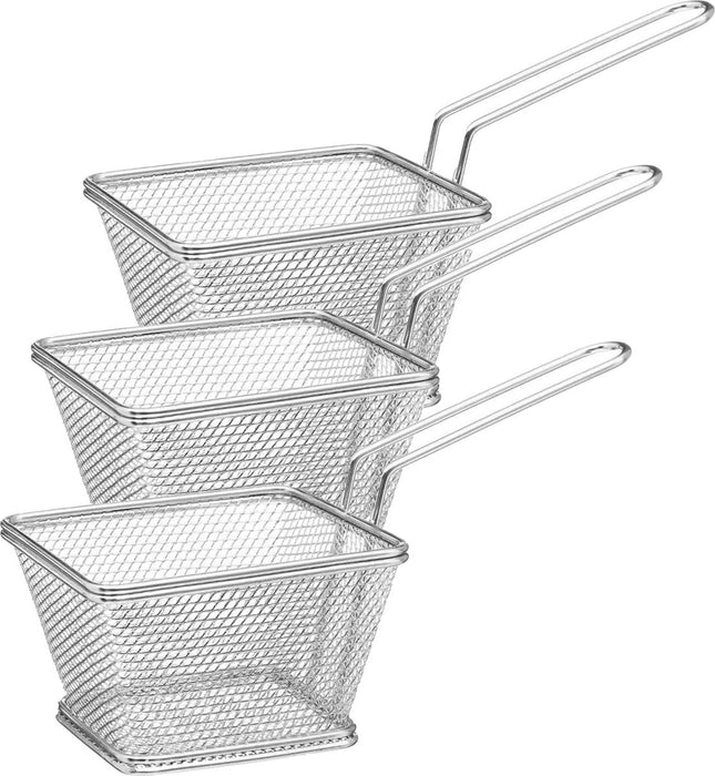 Secret de Gourmet frietmandjes – set van 6, RVS, zilver, 20,5 x 9 x 11 cm