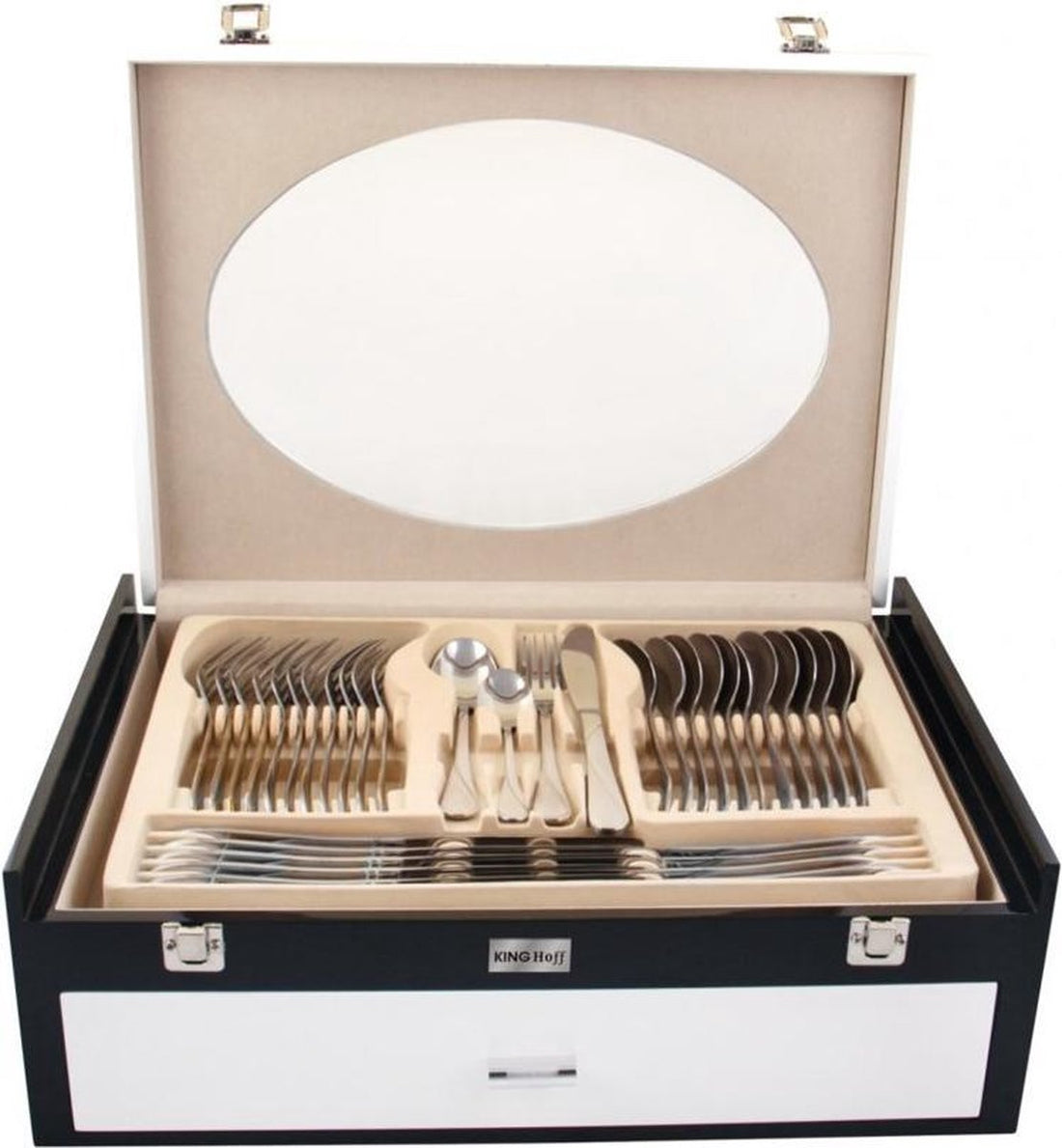 Cutlery set - 12-person - 72-piece - Luxury cutlery case - 18/10 - Kinghoff - KH-3549