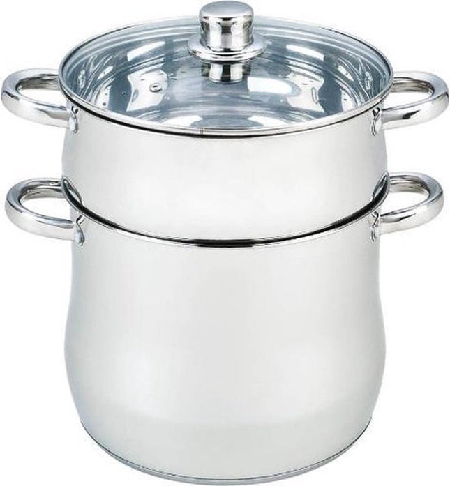Royal Swiss stoompan van roestvrij staal – 8 liter, ook voor inductie