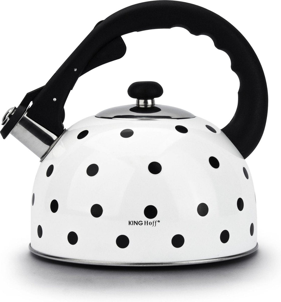 Kinghoff Whistling Kettle white dots - 2.6 L