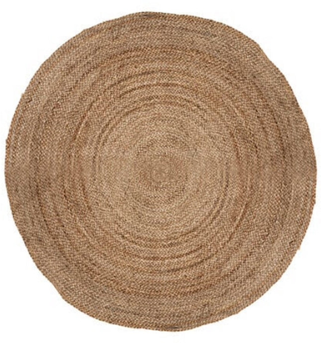 Rond jute vloerkleed Ø 120 cm – 100% natuurlijke jute, 0,5 cm dik