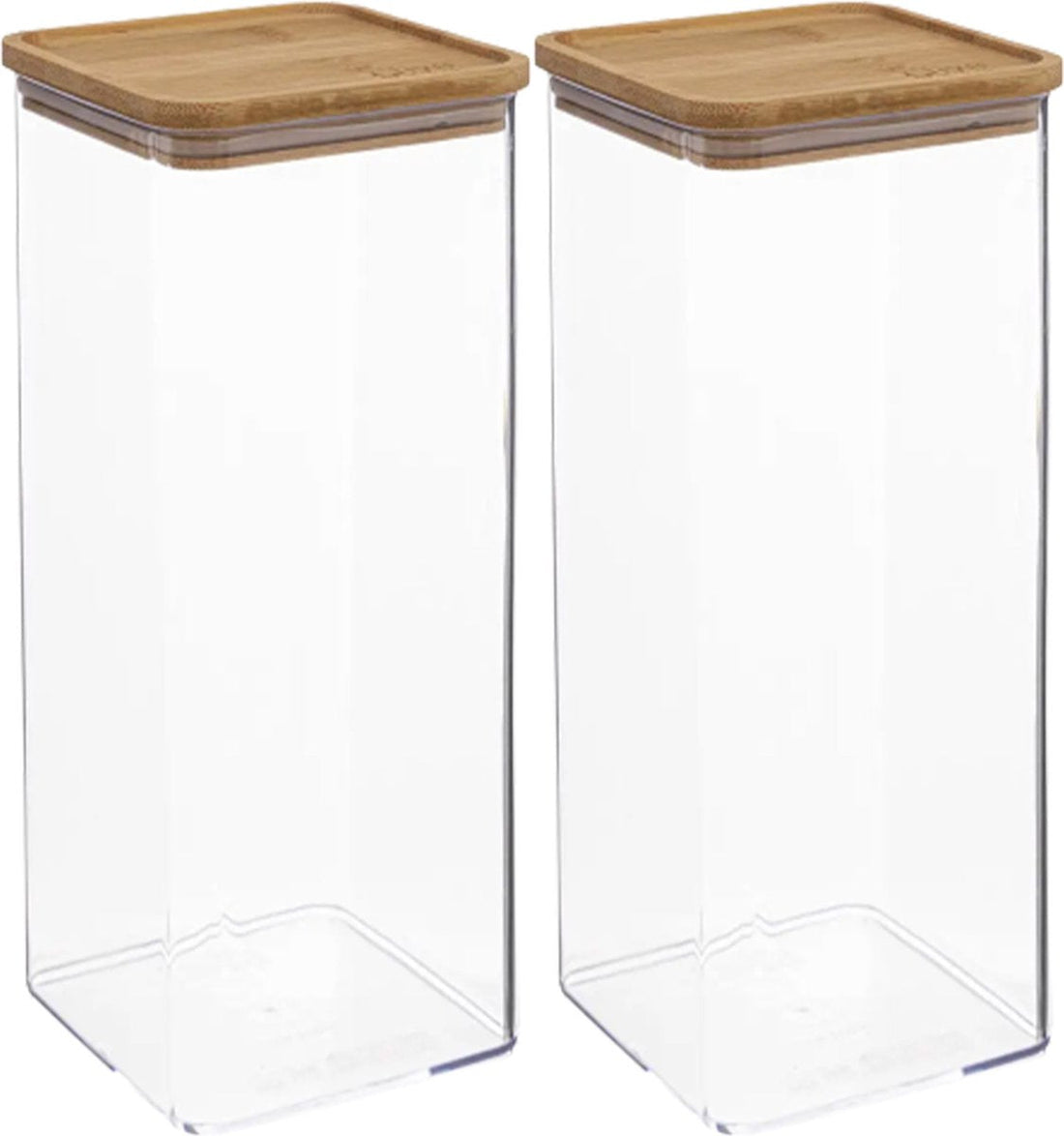 5Five - Boîte de conservation cuisine - Berlino - 2x - plastique/bambou - 2000 ml