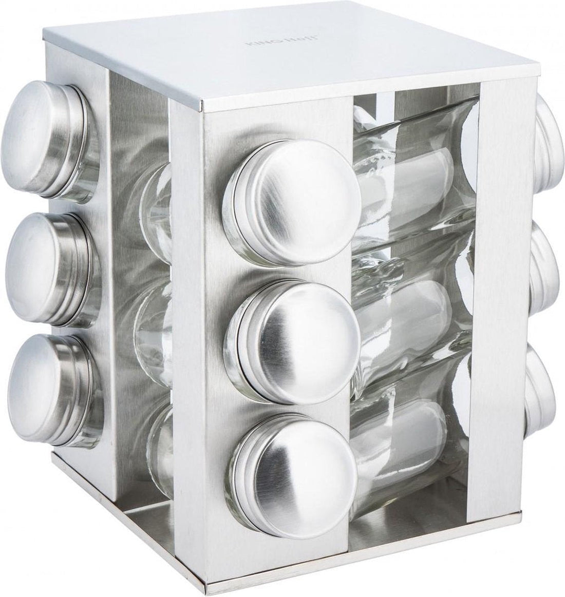 Kinghoff 4008 square spice rack - stainless steel - 13-piece