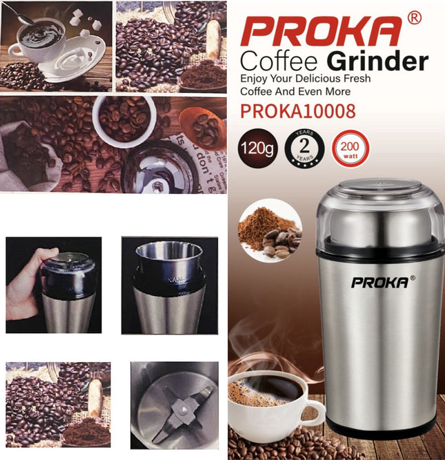 Moulin à café électrique - Broyeur inox 120 g | Moulin à grains multifonction | Moulin à épices