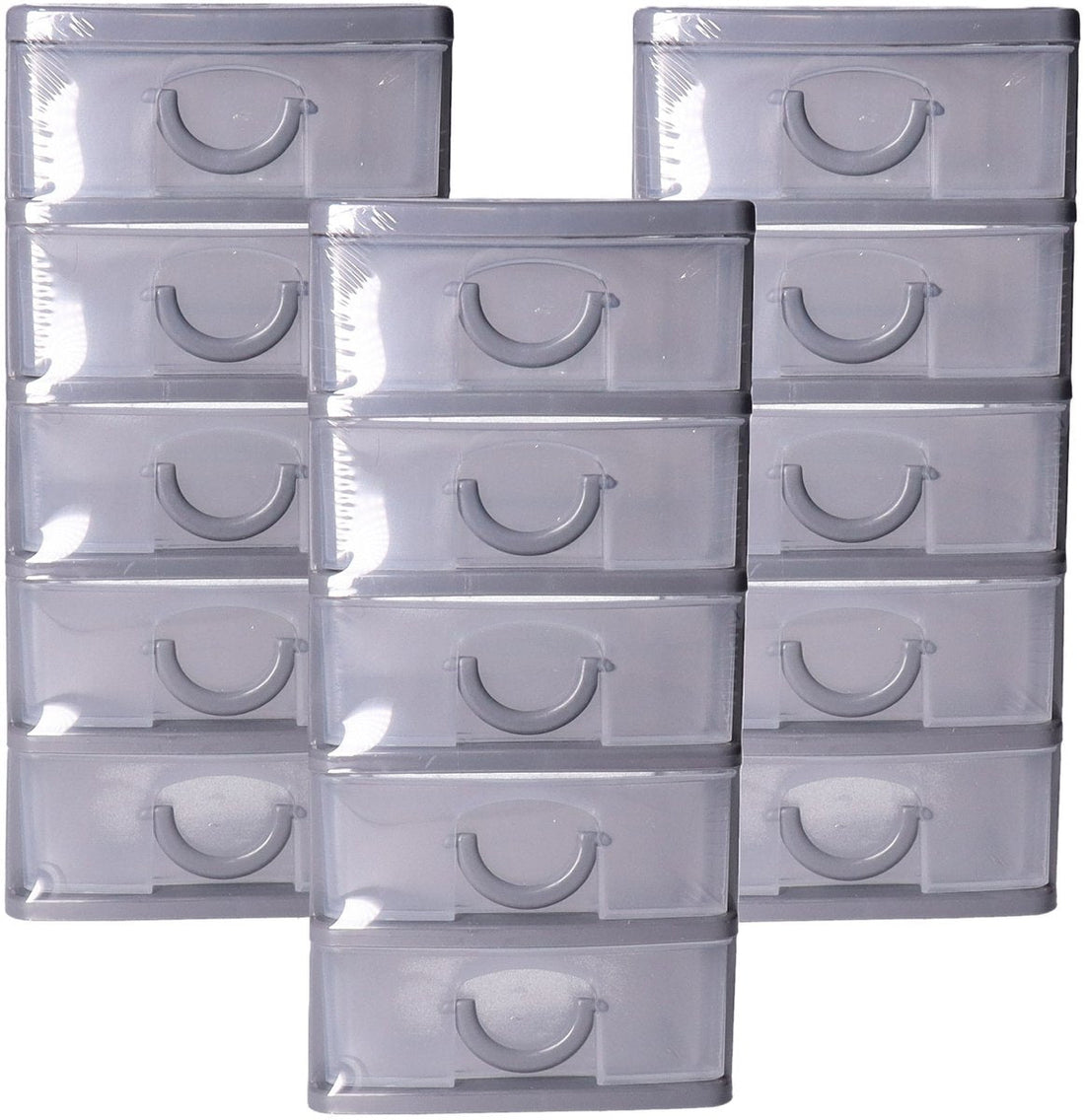 Five Plastic drawer unit with 5 drawers - 3x - transparent/black - 9 x 13 x 19 cm - storage drawers