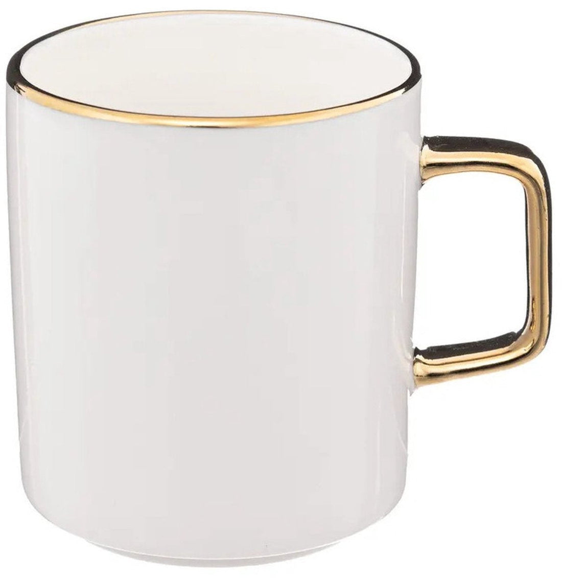 Secret de Gourmet Athena Coffee Mugs - 6 pieces - Ceramic - white / gold - 350 ml - 8 x 9 cm