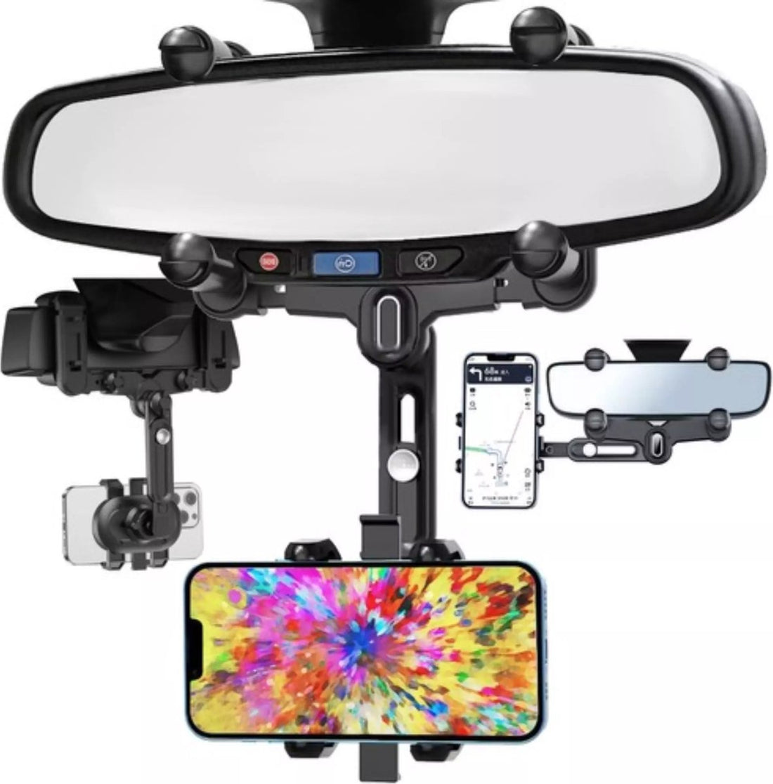 Support de téléphone pour rétroviseur Xtrobb - Montage stable - Adapté aux grands smartphones