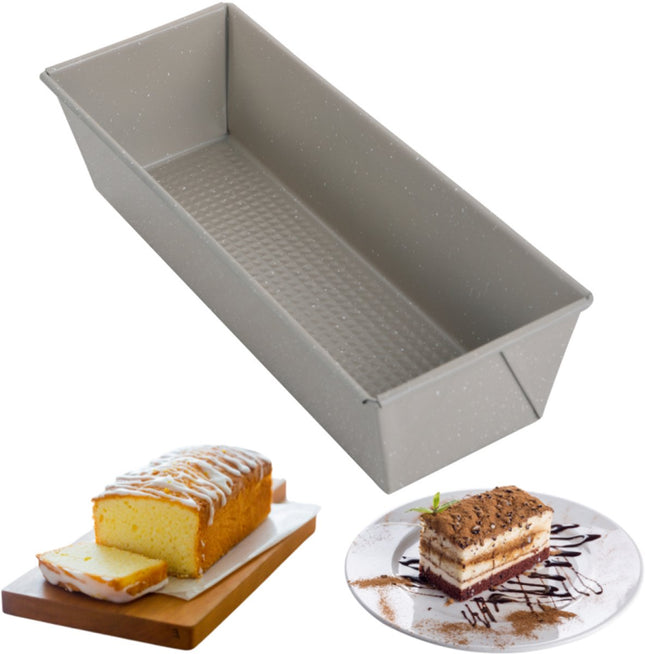 KINGHoff Backform 31 cm - Obstkuchenform für Kuchen und Brot - Karbonstahl mit Antihaftbeschichtung - Ofenfest bis 220°C - Beige Marmoroptik KH-1972