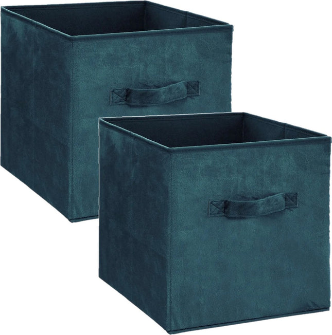 5Five opbergmand petrol groen, set van 4 – kastmand 29 liter, 31 cm