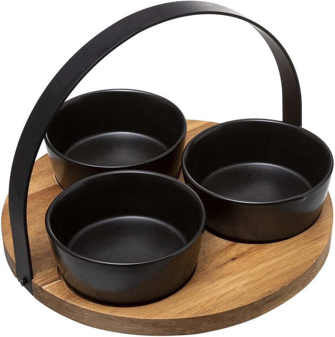 Appetizer Set Secret de Gourmet Black Ceramic 4 Pieces (Ø 21 cm)