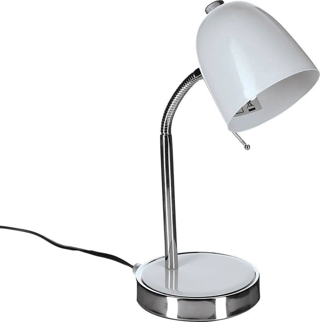 Atmosphera bureaulamp Design Light – wit en zilver, H 35 cm, buigzame hals