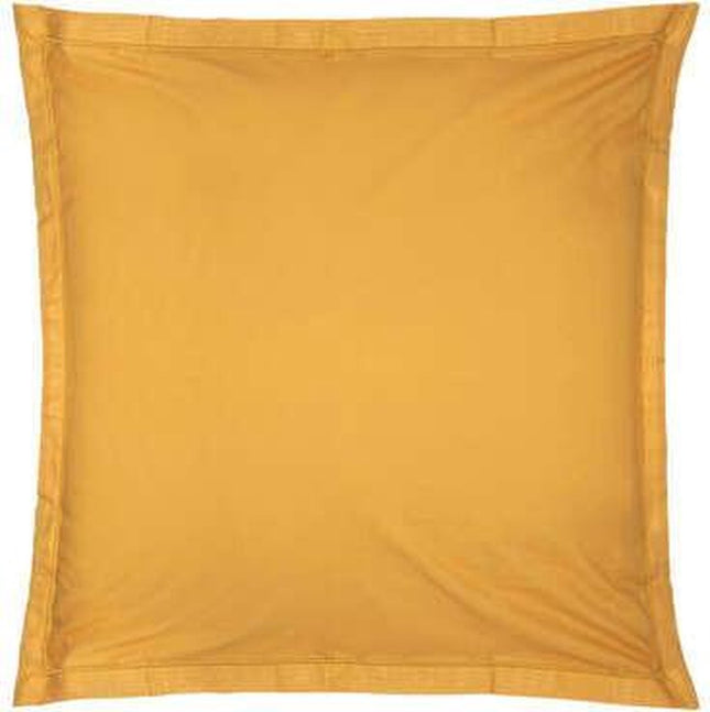 Kussensloop - Sierkussenhoes - Kussenhoes - Atmosphera Créateur d'intérieur - 100% katoen - Okergeel - Vierkantjes 63 x 63 cm