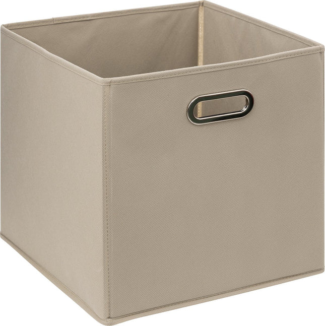 5Five Opbergmand / kastmandje - Taupe - 31 x 31 x 31 cm - 29 liter - Vakkenkast manden - Stof met versterkte bodem - Opvouwbaar