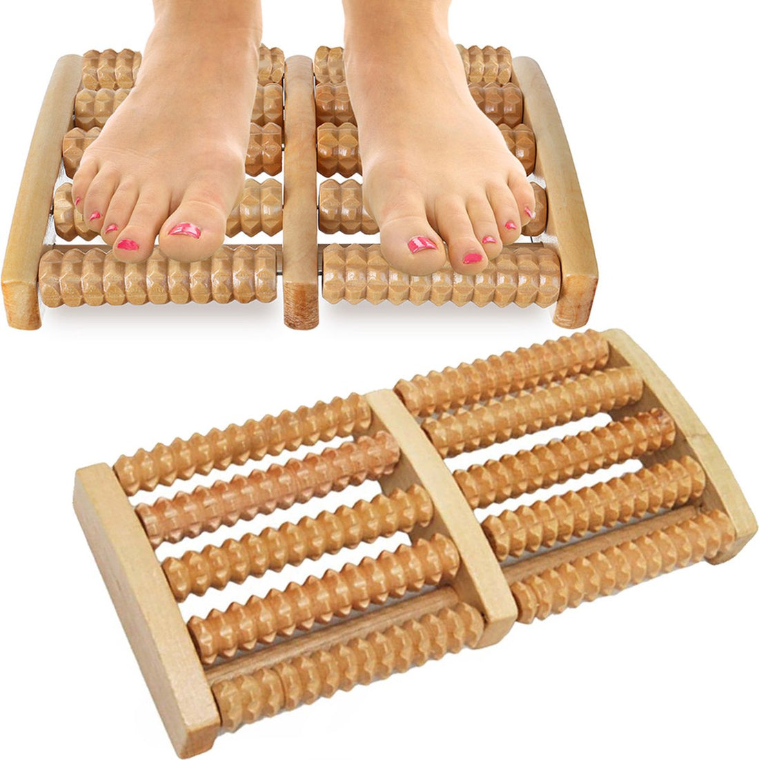 Traditionelle Holz-Fußmassagerolle - Fußmassage - Reflexzonenmassage - Fußroller