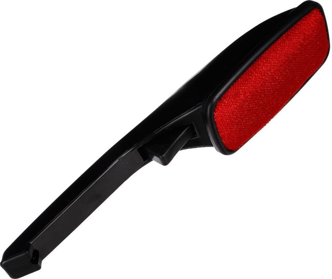 2x Stück Kleiderbürste / Fusselbürste schwarz / rot 25 cm mit drehbarem Kopf - Kleiderbürste