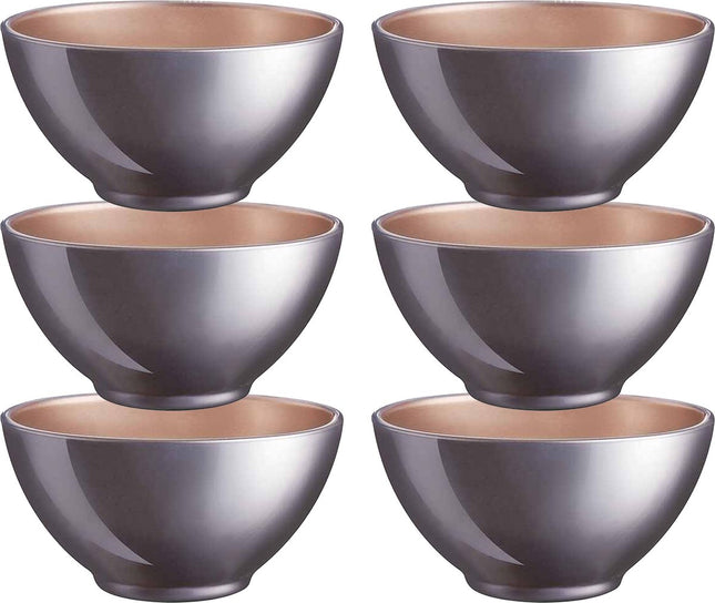 Luminarc Kommetjes / soepkommen / schaaltjes voor dessert / ontbijt - 6x - Glas - D13 x 6 cm - lila paars