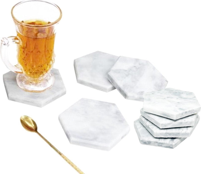 Marble Coasters set of 8 pieces - For Glasses - Marble Coasters - Non-slip