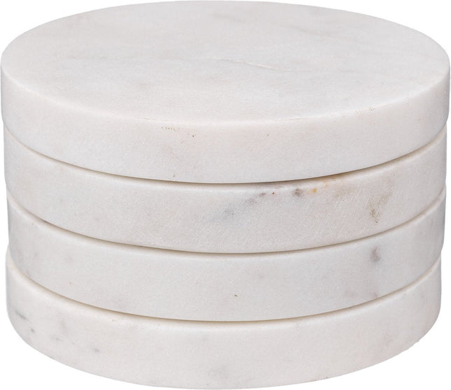 Secret de Gourmet onderzetters voor glazen, 4 stuks – wit marmer