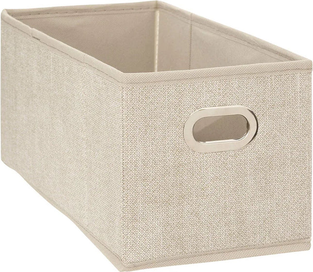 5Five stoffen opbergmand beige – kastmand met handvat, 7 liter