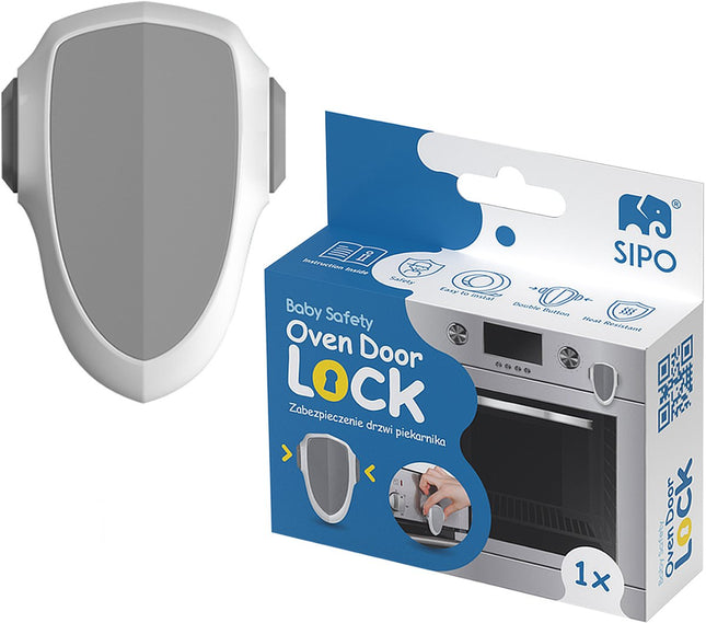 Sipo ovenslot voor kinderen – kinderslot voor de ovendeur, 9,2 x 9 cm, wit