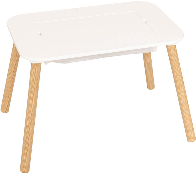 Atmosphera Kids Tekentafel / Kindertafel Buldy omkeerbaar tafelblad om LEGO op te bouwen - 69 x 47 x 43 cm - Wit