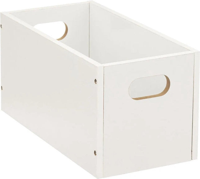5Five Opbergmand / kastmand van hout - wit - 7 Liter - 31 x 15 x 15 cm - Opbergboxen - Vakkenkast manden