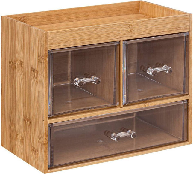 5Five organizer voor sieraden en make-up – bamboe kastje met 3 lades