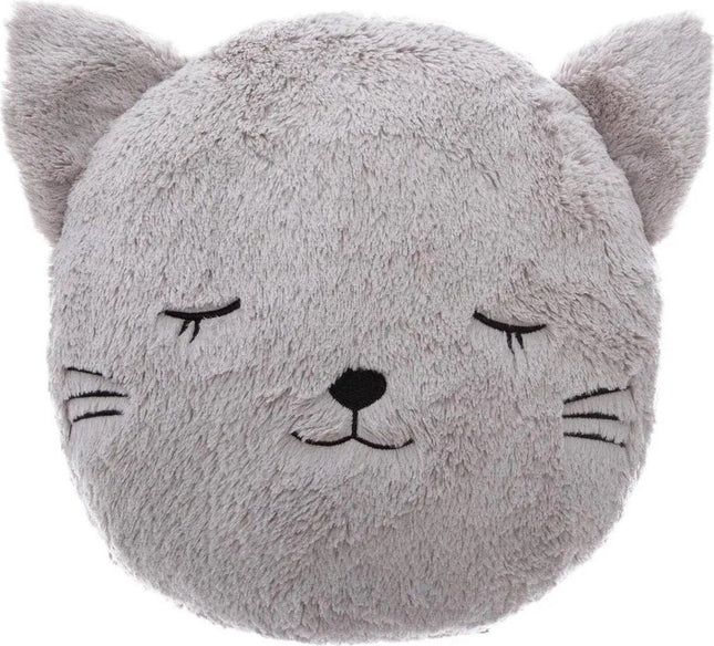 Atmosphera Kids kattenkussen grijs – rond kinderkussen Cat, Ø 28 cm