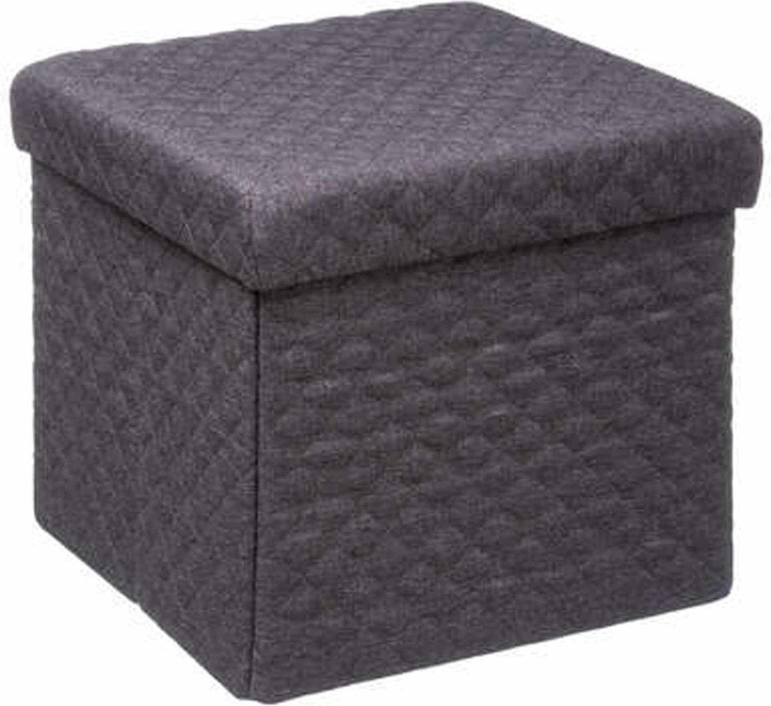 5Five Sitzhocker / Hocker / Aufbewahrungsbox - dunkelgrau - Polyester / MDF - 31 x 31 cm - faltbar